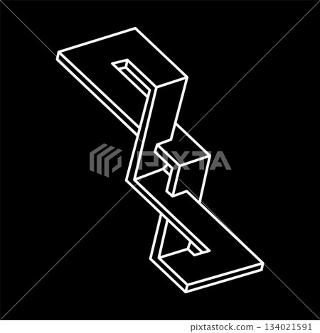 Impossible shapes. Sacred geometry. Optical illusion. Abstract eternal geometric object. Impossible endless outline. Line art. Escher style. Op art. Impossible geometry shape on a black background. Impossible shapes. Sacred geometry. Optical illusion. Abstract eternal geometric object. Impossible endless outline. Line art. Escher style. Op art. Impossible geometry shape on a black background. 134021591