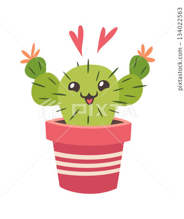 Cute cacti pot sharing love Cute cacti pot sharing love 134022563