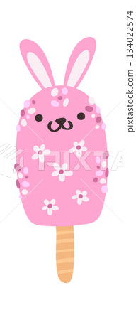 Pink bunny cute ice-cream dessert Pink bunny cute ice-cream dessert 134022574