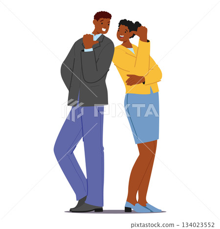 Business office coworkers cartoon characters demonstrating strong teamwork and unity in diversity Business office coworkers cartoon characters demonstrating strong teamwork and unity in diversity 134023552