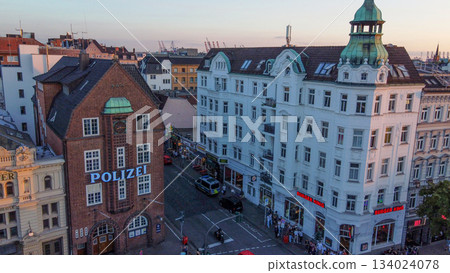 Drone photo from Reeperbahn - FAMOUS STREET IN Hamburg Drone photo from Reeperbahn - FAMOUS STREET IN Hamburg 134024078