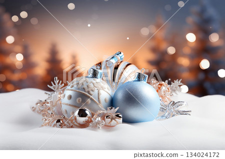 Wonderful Christmas balls with customizable space for text or message. 134024172