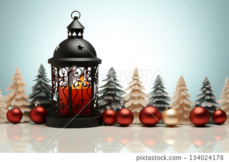 Christmas decoration representing Christmas celebration with customizable space for text or messages. Holiday concept. Christmas decoration representing Christmas celebration with customizable space for text or messages. Holiday concept. 134024178