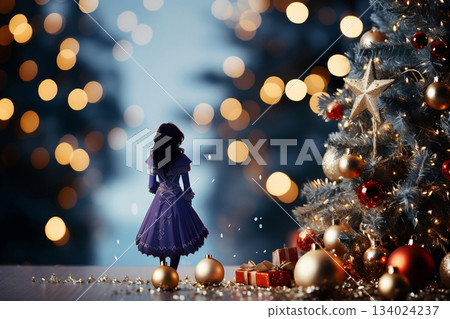 Beautiful and wonderful Christmas decoration background with customizable space for text or ideas. Beautiful and wonderful Christmas decoration background with customizable space for text or ideas. 134024237
