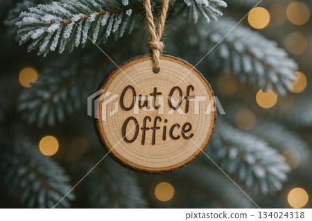 Out Of Office text serve as notification away from work. Christmas and Holiday season concept. Out Of Office text serve as notification away from work. Christmas and Holiday season concept. 134024318