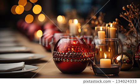 Holiday season is here, image of Christmas decoration with customizable space for text or Christmas wishes. Holiday season is here, image of Christmas decoration with customizable space for text or Christmas wishes. 134024333