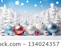 Christmas decoration representing Christmas celebration with customizable space for text or messages. Holiday concept. 134024357