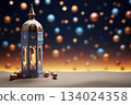 Christmas lantern with wonderful Christmas decoration with customizable space for text. 134024358