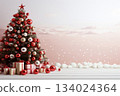 Christmas decoration background with customizable space for text or message for Christmas. 134024364