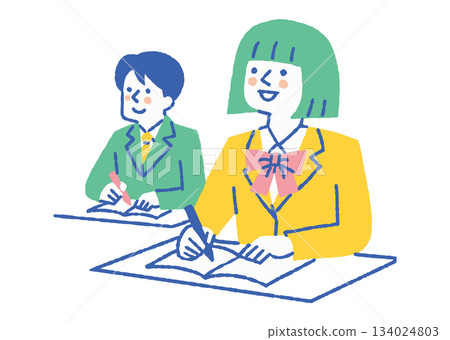 Female students taking classes in the classroom_Color Female students taking classes in the classroom_Color 134024803