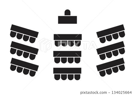Auditorium seatings plan top view. Classroom or lectorium in school or college seats arrangment. Schema of workspace in meeting, conference, training or other business event. Vector illustration Auditorium seatings plan top view. Classroom or lectorium in school or college seats arrangment. Schema of workspace in meeting, conference, training or other business event. Vector illustration 134025664