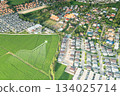 Land value in aerial view and concept of market price. 134025714
