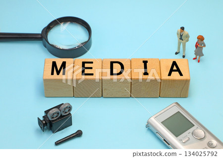 A block with the word MEDIA written on it A block with the word MEDIA written on it 134025792