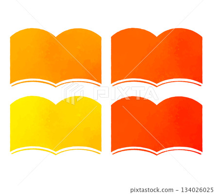 Book silhouette in warm orange colors 134026025