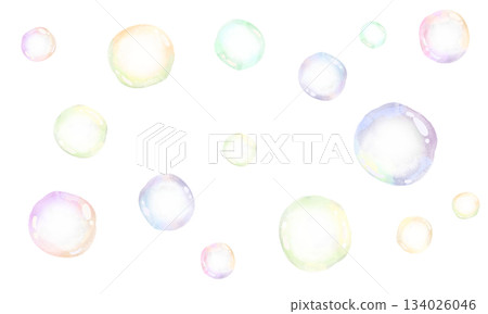 Pastel colored watercolor soap bubble background Pastel colored watercolor soap bubble background 134026046