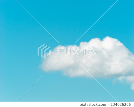 Blue sky with white clouds, minimalist 134026266