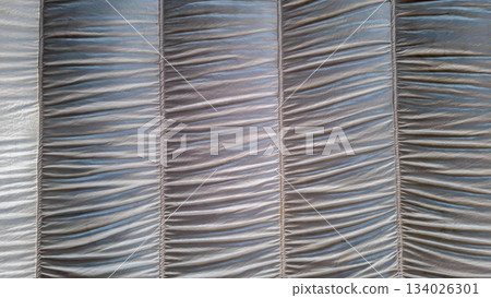 Elegant White Draped Fabric Texture with Soft Vertical Pleats 134026301