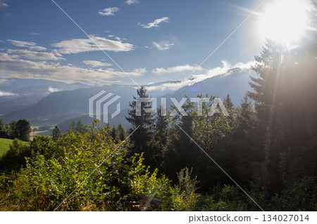 Vistara over the Austrian mountains, just after sunrise. 134027014