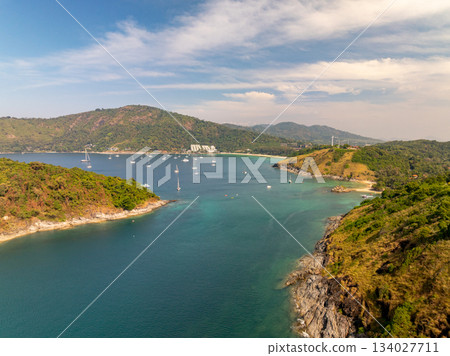 Top view seashore waves nature background,Amazing waves crashing on rocks seascape view Top view seashore waves nature background,Amazing waves crashing on rocks seascape view 134027711