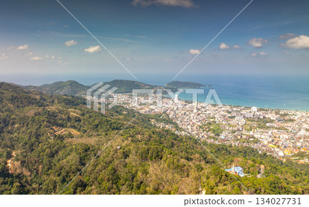 Aerial view mountains in Phuket Thailand nature background 134027731