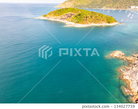 Aerial View sea waves surface nature background Aerial View sea waves surface nature background 134027739