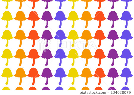 Colorful mushroom pattern on white background Colorful mushroom pattern on white background 134028079