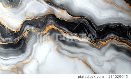 This artwork showcases a stunning black and white marble texture with intricate gold veins. The bold contrasts enhance its visual appeal, perfect for home or office decor. This artwork showcases a stunning black and white marble texture with intricate gold veins. The bold contrasts enhance its visual appeal, perfect for home or office decor. 134029045
