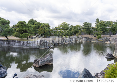 京都府京都市中京區二條城二之丸庭園的深秋景色 134029249
