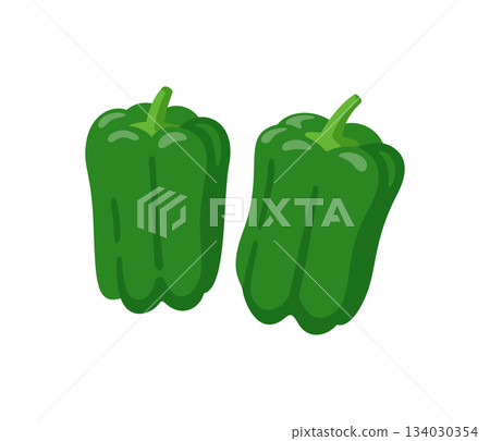 甜椒，平面插圖 134030354