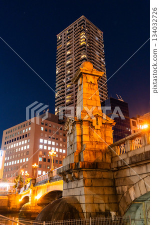大阪府:難波橋、中之島夜景 大阪府:難波橋、中之島夜景 134032726
