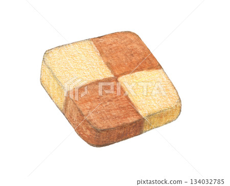 棋盤餅乾水彩鉛筆插畫 棋盤餅乾水彩鉛筆插畫 134032785