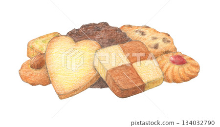 各種餅乾水彩鉛筆插圖 各種餅乾水彩鉛筆插圖 134032790