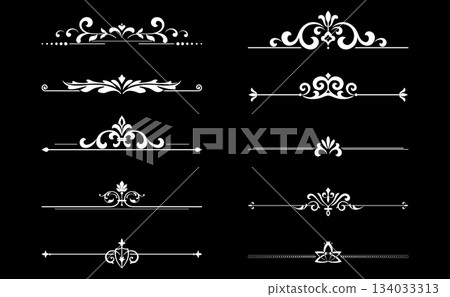 Vintage set. Floral elements for design monograms, invitations, frames, menus and labels. Graphic design of the website, cafes, boutiques, hotels, wedding invitations. 134033313