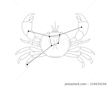 Monochrome line drawing illustration of Cancer 134034240