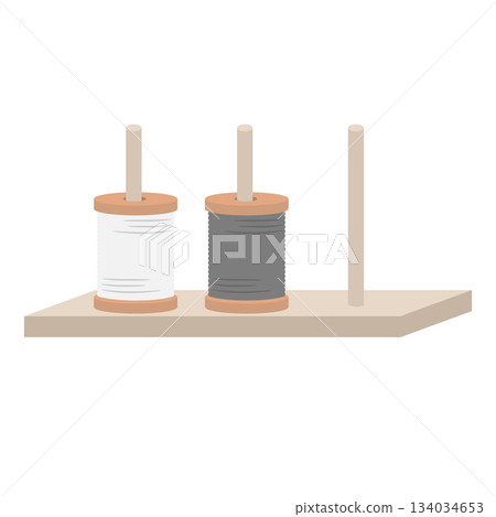 Illustration material of a sewing thread stand Illustration material of a sewing thread stand 134034653