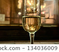 Glasses of champagne and a fireplace 134036009