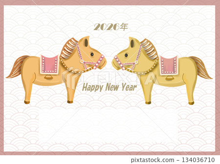 馬年賀卡插圖 134036710