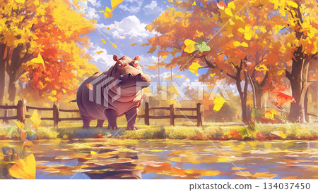 河馬，動漫風格 134037450