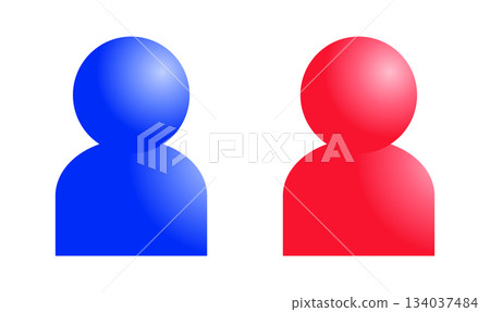 簡單人物剪影3D設計男女套裝 134037484
