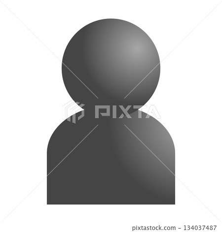 簡約的人形輪廓3D設計，單色 134037487