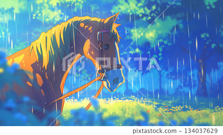 雨林馬，動漫風格 134037629