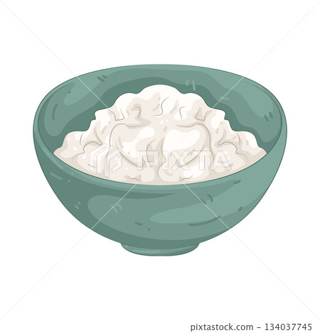 Illustration of cottage cheese  134037745