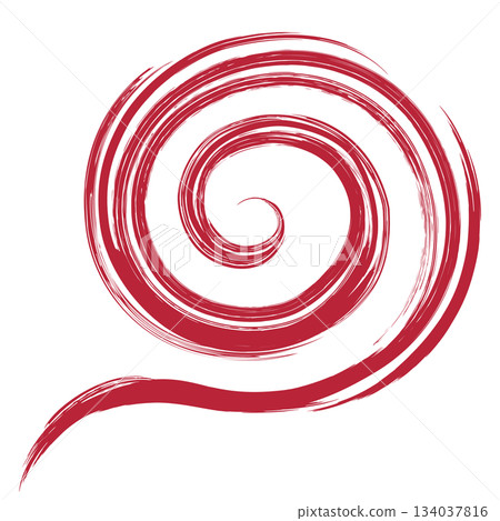 Hand-drawn, faded brush strokes / Red 3 134037816