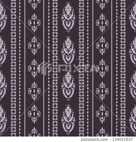 Dark Folk Pink Floral Stripes Dark Folk Pink Floral Stripes 134037837