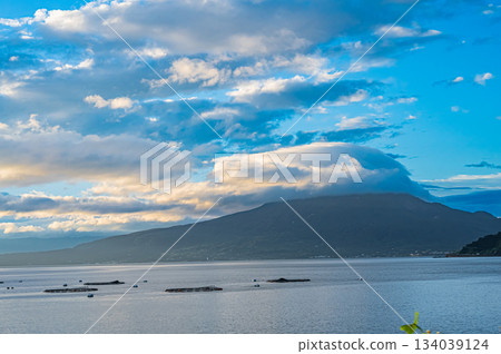 Kagoshima's morning sea and soft scenery 134039124