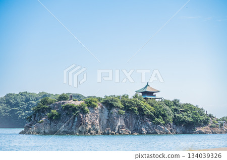 廣島縣鞆之浦歷史港口小鎮的景色 134039326