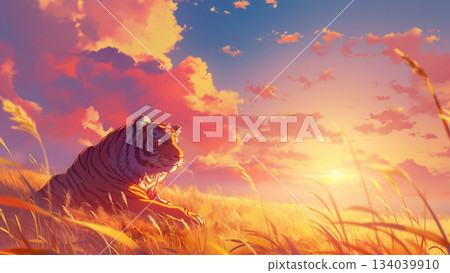 日落與老虎，動漫風格 134039910