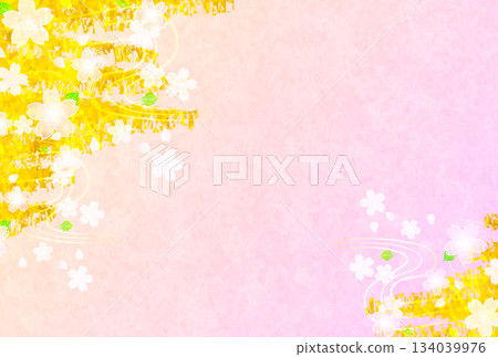 Japanese pattern cherry blossom New Year's card background 134039976