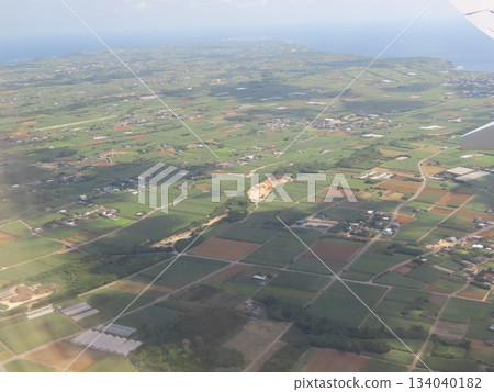 沖繩甘蔗田鳥瞰圖 134040182