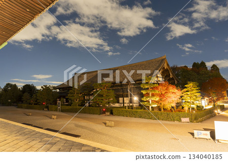 京都府京都市東福寺,深秋時節,禪堂燈火輝煌。 京都府京都市東福寺,深秋時節,禪堂燈火輝煌。 134040185